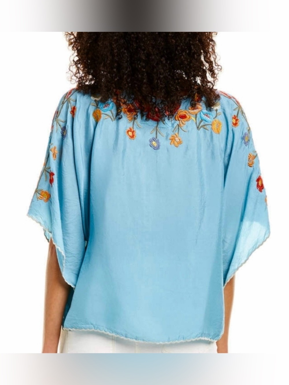 Johnny Was Lombriga Gray Embroidered Top - Picture 8 of 9